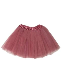 Dusty Rose Tutu Skirt For Girls – 3-Layer Tulle Ballet, Dance, And Dress-Up Costume Skirt