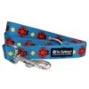 Ladybug Summer Blue & Red Unique Fashion 5' Dog Leash -Sydney So Sweet LadybugLeashc 1