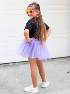Lavender Tutu Skirt For Girls – 3-Layer Tulle Ballet, Dance, And Dress-Up Costume Skirt