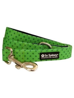 Lime Green & Navy Polka Dots Designer Dog Leash