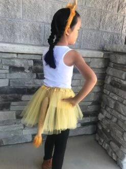 Girls Gold Lion Tutu Skirt Costume - Complete Kids Costume With Tutu, Tail, & Ears -Sydney So Sweet Lion Tutu Costume Back s 1