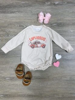 Love Bug Girls Or Boys Long Sleeve Baby Bubble Romper