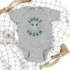 Lucky Charm Smile Face Infant Baby Short Sleeve St. Patrick's Day Rabbit Skins Bodysuit -Sydney So Sweet LuckyCharmBabyGray