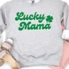Lucky Mama Mom Heavy Blend Crewneck St. Patrick's Day Sweatshirt -Sydney So Sweet LuckyMamaSweatshirtSportGray