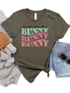 Mama Bunny Adult Short Sleeve T-Shirt For Spring & Easter -Sydney So Sweet MamaBunnyArmy