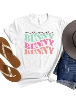 Mama Bunny Adult Short Sleeve T-Shirt For Spring & Easter -Sydney So Sweet MamaBunnyAsh