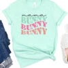 Mama Bunny Adult Short Sleeve T-Shirt For Spring & Easter -Sydney So Sweet MamaBunnyMint