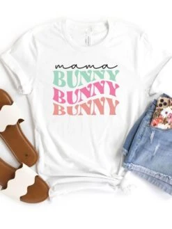 Mama Bunny Adult Short Sleeve T-Shirt For Spring & Easter -Sydney So Sweet MamaBunnyWhite