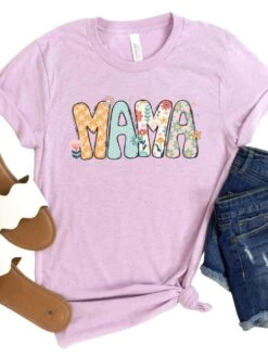 Floral Mama Graphic T-Shirt -Sydney So Sweet Mama Floral Heather Prism Lilac