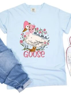 Mama Goose Comfort Colors Graphic Mom T-Shirt 15 Mama Goose Comfort Colors Graphic Mom T-Shirt -Sydney So Sweet Mama Goose Chambray