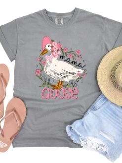Mama Goose Comfort Colors Graphic Mom T-Shirt 16 Mama Goose Comfort Colors Graphic Mom T-Shirt -Sydney So Sweet Mama Goose Gray