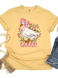 Mama Goose Comfort Colors Graphic Mom T-Shirt 12 Mama Goose Comfort Colors Graphic Mom T-Shirt -Sydney So Sweet Mama Goose Mustard