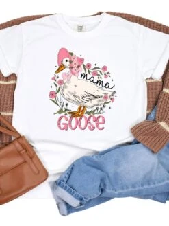Mama Goose Comfort Colors Graphic Mom T-Shirt 17 Mama Goose Comfort Colors Graphic Mom T-Shirt -Sydney So Sweet Mama Goose White