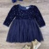 Midnight Blue Sequin Velvet & Chiffon Girls Special Occasion Tutu Dress -Sydney So Sweet MidnightBlueSequinVelvet ChiffonGirlsSpecialOccasionTutuDress f2904159 9643 4796 89b9 16bcf088b742