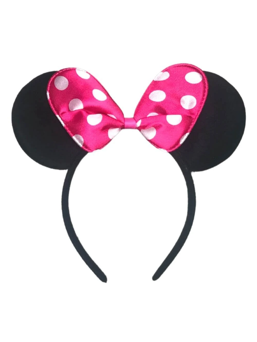 Hot Pink Polka Dot Mouse Girls Headband Ears, Kid Or Adult Costume Accessories 4 Hot Pink Polka Dot Mouse Girls Headband Ears, Kid Or Adult Costume Accessories - Image 2