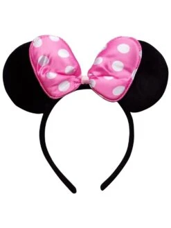 Neon Pink Polka Dot Mouse Girls Headband Ears, Kid Or Adult Costume Accessories -Sydney So Sweet Minnie Ears HP