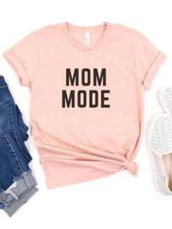 Mom Mode Black T-Shirt Bella + Canvas Unisex Jersey Short Sleeve Tee - Many Colors -Sydney So Sweet MomModeBC3001HeatherPeach 39281196 7aa1 449a ae0c 81638b39e8e0