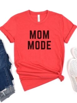 Mom Mode Black T-Shirt Bella + Canvas Unisex Jersey Short Sleeve Tee - Many Colors -Sydney So Sweet MomModeBC3001HeatherRed db391194 2644 474e a5e7 28c5c6974881