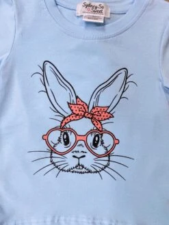Mommy And Me - Smart Bunny Blue Matching Tops -Sydney So Sweet MomandMeSmartBunnyBlueTops2
