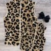 Mommy & Me - Cheetah Sherpa Fleece Zip Up Vest -Sydney So Sweet Mommy Me CheetahSherpaFleeceZipUpVest