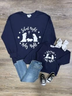 Mommy And Me - Silent Night Holy Night Pullover Top