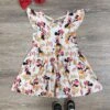 Mouse Bright Florals Girls Flutter Short Sleeve Dress
