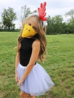 White Chicken Costume Set For Adults & Plus Size – White Tutu Skirt, Beak & Headband – Fun Farm Animal Outfit For Halloween & Cosplay