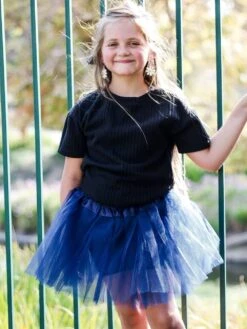 Navy Blue Tutu Skirt For Girls – 3-Layer Tulle Ballet, Dance, And Dress-Up Costume Skirt 9 Navy Blue Tutu Skirt For Girls – 3-Layer Tulle Ballet, Dance, And Dress-Up Costume Skirt -Sydney So Sweet NavyBluec 1