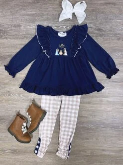 O Holy Night Girls Nativity Tunic And Plaid Leggings Outfit