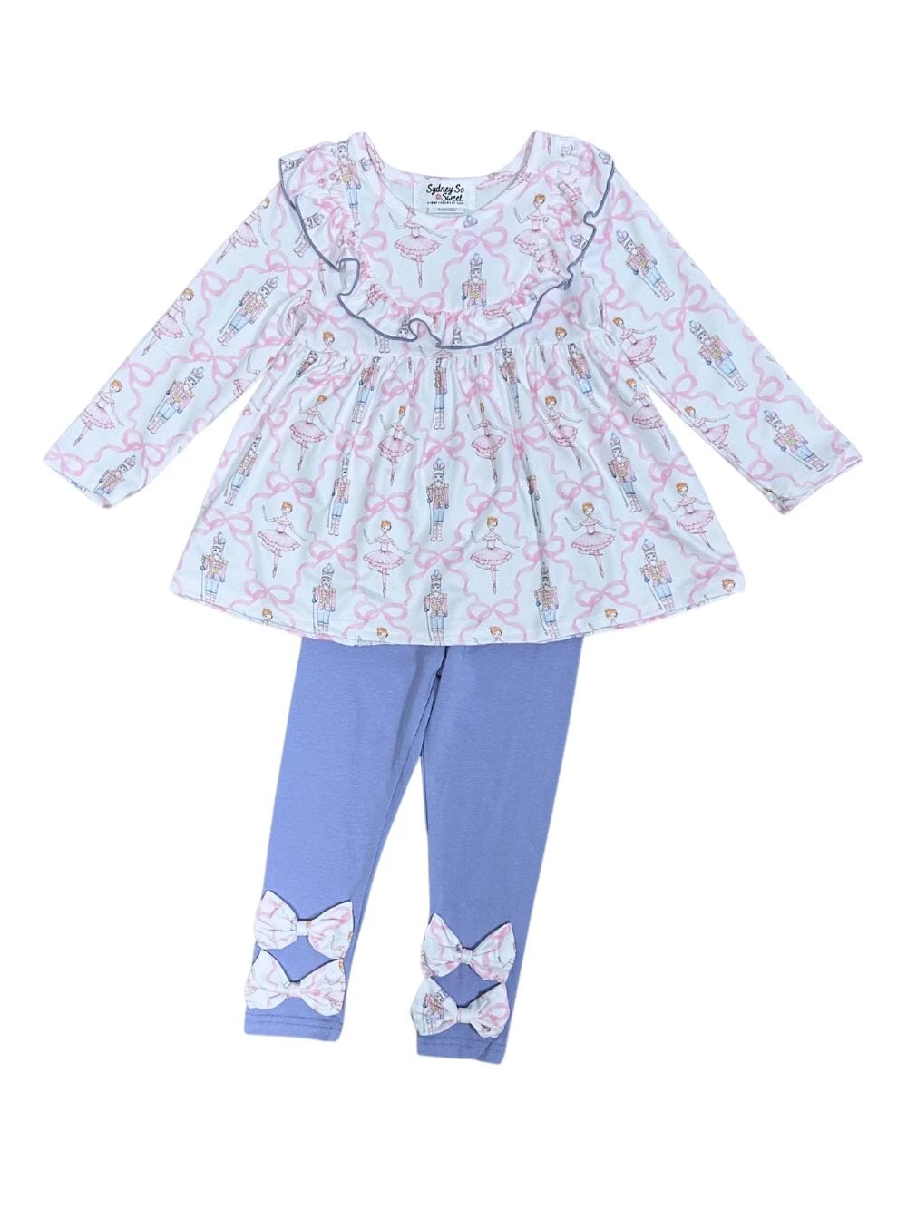 Pastel Nutcracker Bow Leggings Girls Christmas Outfit 4 Pastel Nutcracker Bow Leggings Girls Christmas Outfit - Image 2