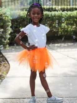 Neon Orange Fairy Costume Pixie Tutu Skirt For Kids, Adults, Plus -Sydney So Sweet PixieOrangec 1