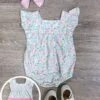 Pretty Petite Floral Pink Ruffle Baby Bubble Romper -Sydney So Sweet PrettyPetiteFloralPinkRuffleBabyBubbleRomper2