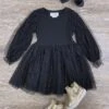 Puff Sleeve Black With Gold Girls Chiffon Tutu Dress -Sydney So Sweet PuffSleeveBlackwithGoldGirlsChiffonTutuDress bd7e2abd 0d3d 4506 836d d28e4d9666d9