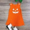 Pumpkin Orange Girls Jumper Dress -Sydney So Sweet Pumpkin Orange Girls Jumper Dress
