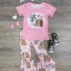 Puppy Love Girls Short Sleeve Pink Top & Bell Bottoms Outfit -Sydney So Sweet PuppyLoveGirlsShortSleevePinkTop BellBottomsOutfit