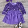 Purple Sequin Velvet & Chiffon Girls Special Occasion Tutu Dress -Sydney So Sweet PurpleSequinVelvet ChiffonGirlsSpecialOccasionTutuDress