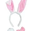 White Rabbit Girls Headband Ears, Kid Or Adult Size Costume Accessories