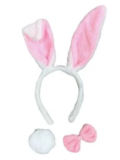 White Rabbit Girls Headband Ears, Kid Or Adult Size Costume Accessories