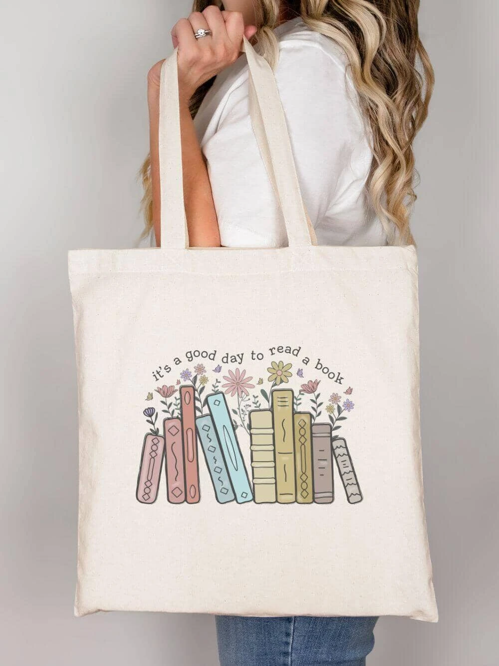 It's A Good Day To Read A Book Cotton Canvas Tote Bag 4 It's A Good Day To Read A Book Cotton Canvas Tote Bag - Image 2