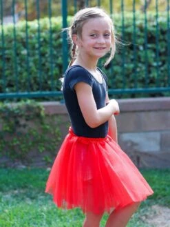 Red Tutu Skirt For Girls – 3-Layer Tulle Ballet, Dance, And Dress-Up Costume Skirt -Sydney So Sweet Red3c 1