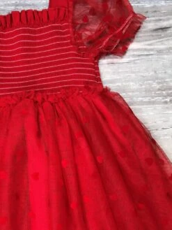 Red Heart Tulle Chiffon Special Occasion Girls Tutu Dress -Sydney So Sweet RedHeartTulleDress2s