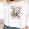 Rockin' Around The Christmas Tree Heavy Blend Unisex Crewneck Graphic Sweatshirt -Sydney So Sweet Rockin Around White