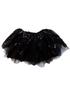Black Sparkle Running Tutu Skirt Costume For Girls, Women, Plus
