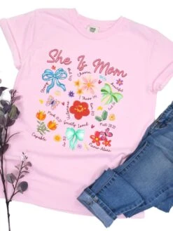 She Is Mom Floral Christian Mom Graphic T-Shirt -Sydney So Sweet She is Mom Blossom