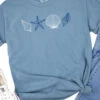 Coastal Vibes Shells Of Summer Ocean-Inspired Comfort Colors Graphic T-Shirt -Sydney So Sweet Shells Ice Blue
