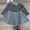 Silver Sequin Velvet Tulle Chiffon Girls Special Occasion Tutu Dress -Sydney So Sweet Silver Sequin Velvet Tulle Chiffon Girls Special Occasion Tutu Dress