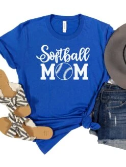 Softball Mom T-Shirt In 12 Team Colors