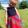 Rainbow Red Tutu Skirt For Girls – 3-Layer Tulle Ballet, Dance, And Dress-Up Costume Skirt