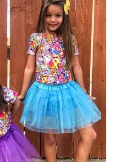 Turquoise Blue Tutu Skirt For Girls – 3-Layer Tulle Ballet, Dance, And Dress-Up Costume Skirt