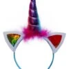 Rainbow Metallic Unicorn Girls Headband, Kid Or Adult Costume Accessories -Sydney So Sweet Uni HB RB
